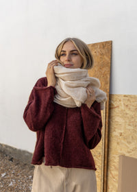 Alpaca Crop Sweater | Plum