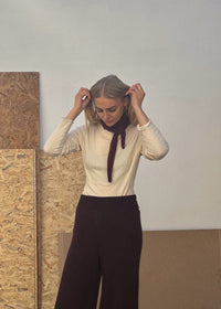 Alpaca blend necktie | Plum