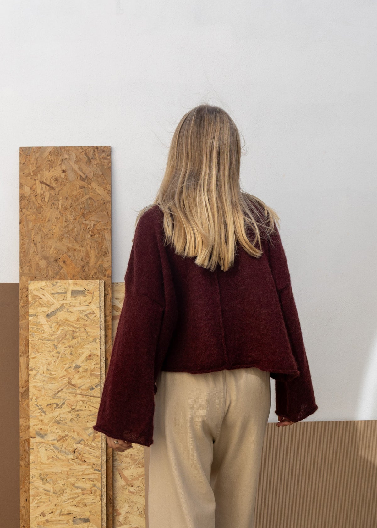 Alpaca Crop Sweater | Plum