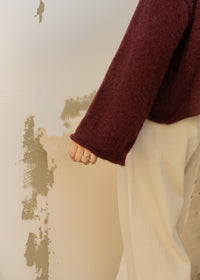 Alpaca Crop Sweater | Plum