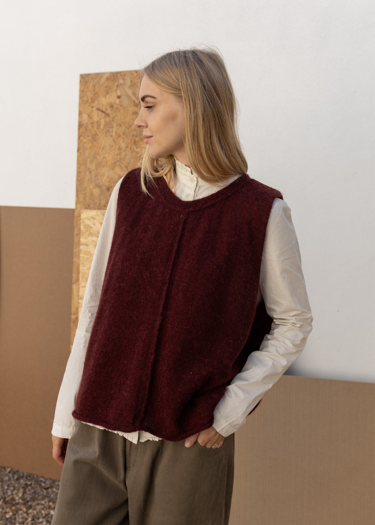 Alpaca Vest Top | Plum