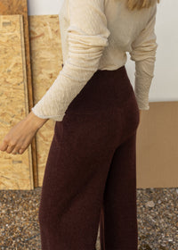 Wide Leg Cashmere Trousers | Raisin
