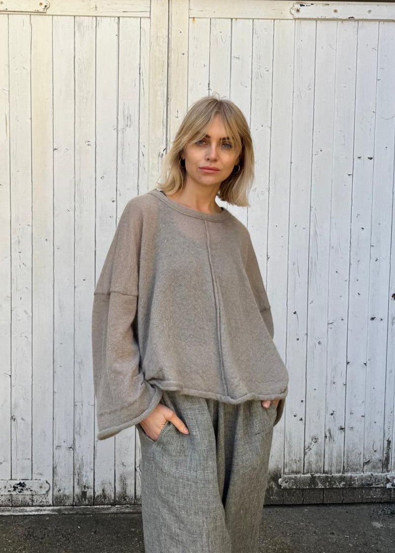 Alex Crop Sweater | Dove Grey