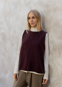Cashmere Tramline Vest Top | Raisin