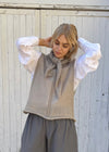 Alex Mohair Crop Vest Top | Dove Grey
