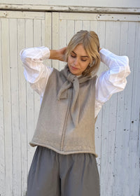 Alex Mohair Crop Vest Top | Dove Grey