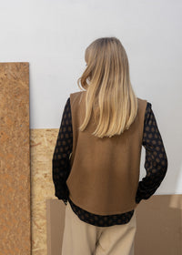 Cashmere Cable Front Vest Top | Gingerbread